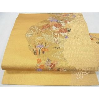 平和屋2◎九寸名古屋帯　風景花文　金糸　逸品　DAAA6825ya(帯)