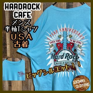 ハードロックカフェ ホテル カジノ Tシャツ バックプリント 半袖 USA古着(Tシャツ/カットソー(半袖/袖なし))