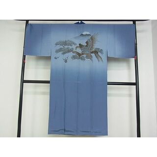 平和屋2■男性　長襦袢　袷　一富士二鷹三茄子　暈し染め　金彩　逸品　DAAC3325mz(着物)