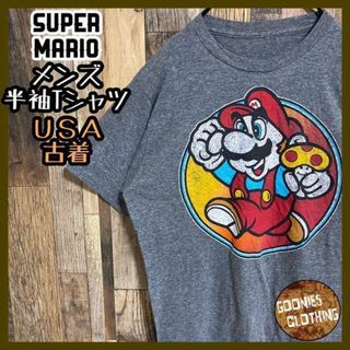 スーパーマリオ ゲーム ファミコン 64 Tシャツ グレー USA古着 90s(Tシャツ/カットソー(半袖/袖なし))