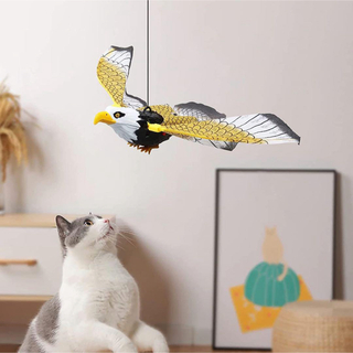 ❣️匿名配送❣️飛ぶ鳥 電動 猫じゃらし イーグル 猫のおもちゃ 一人遊び(猫)