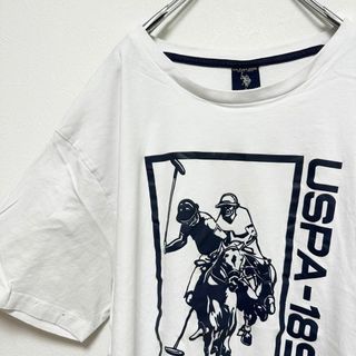 U.S.POLO ASSN メンズ　プリント　半袖tシャツ　白　Lサイズ(Tシャツ/カットソー(半袖/袖なし))