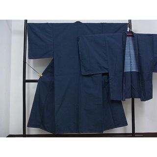 平和屋2■男性　本場大島紬　アンサンブル　格子　逸品　DAAA3837rt(着物)