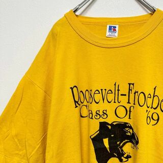 Russell ラッセル　ビンテージ古着　USA製　プリント　半袖　tシャツ　L(Tシャツ/カットソー(半袖/袖なし))