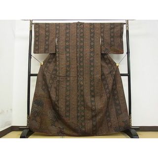 平和屋2■訪問着　紬地　更紗花文　逸品　DAAB1639jm(着物)