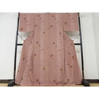 平和屋2■上質な小紋　花唐草間道　逸品　DAAC4325ea(着物)