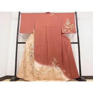 平和屋2■訪問着　吉祥熨斗花鳥文　暈し染め　金彩　逸品　DAAA5849yyy(着物)