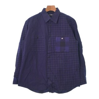 ISSEY MIYAKE - ISSEY MIYAKE カジュアルシャツ 1(S位) 紫x黒(チェック) 【古着】【中古】
