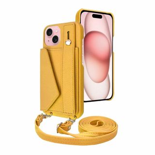 【色: マスタード】シズカウィル iPhone 15 用 ケース ショルダー カ(その他)