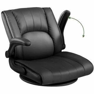 【色: ブラック】ComHoma 座椅子 回転座椅子 ゲーミング座椅子 コンパク(その他)