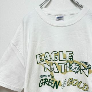 メンズ　古着　EAGLE NATION プリント　白　ホワイト　半袖　tシャツ(Tシャツ/カットソー(半袖/袖なし))