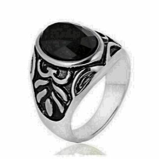 【R109】リング メンズ 　指輪　ブラック　黒　アクセサリー　20号(リング(指輪))