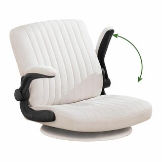 【色: ホワイト】ComHoma 座椅子 ゲーミング座椅子 回転 肘掛け ゲーミ(その他)