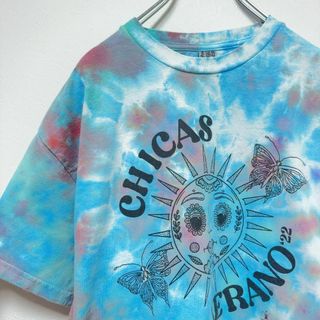 ビンテージ　プリント　古着　タイダイ　カラフル　メンズ　半袖　tシャツ(Tシャツ/カットソー(半袖/袖なし))