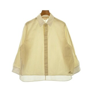 MARNI カジュアルシャツ 40(M位) 白xベージュx紺(ストライプ) 【古着】【中古】