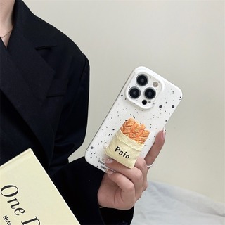 【売れ筋商品】iPhone15pro　スマホ　ケース　フランスパン　グリップ付き(iPhoneケース)