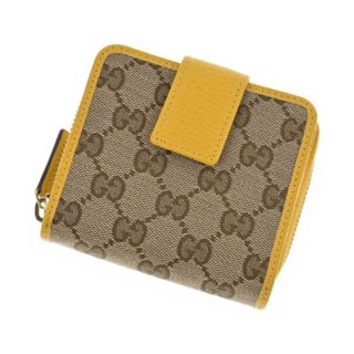 Gucci - GUCCI グッチ 財布・コインケース - ベージュx茶x黄 【古着】【中古】