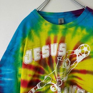 ビンテージ　古着　タイダイ染め　カラフル　サッカー　メンズ　半袖tシャツ(Tシャツ/カットソー(半袖/袖なし))