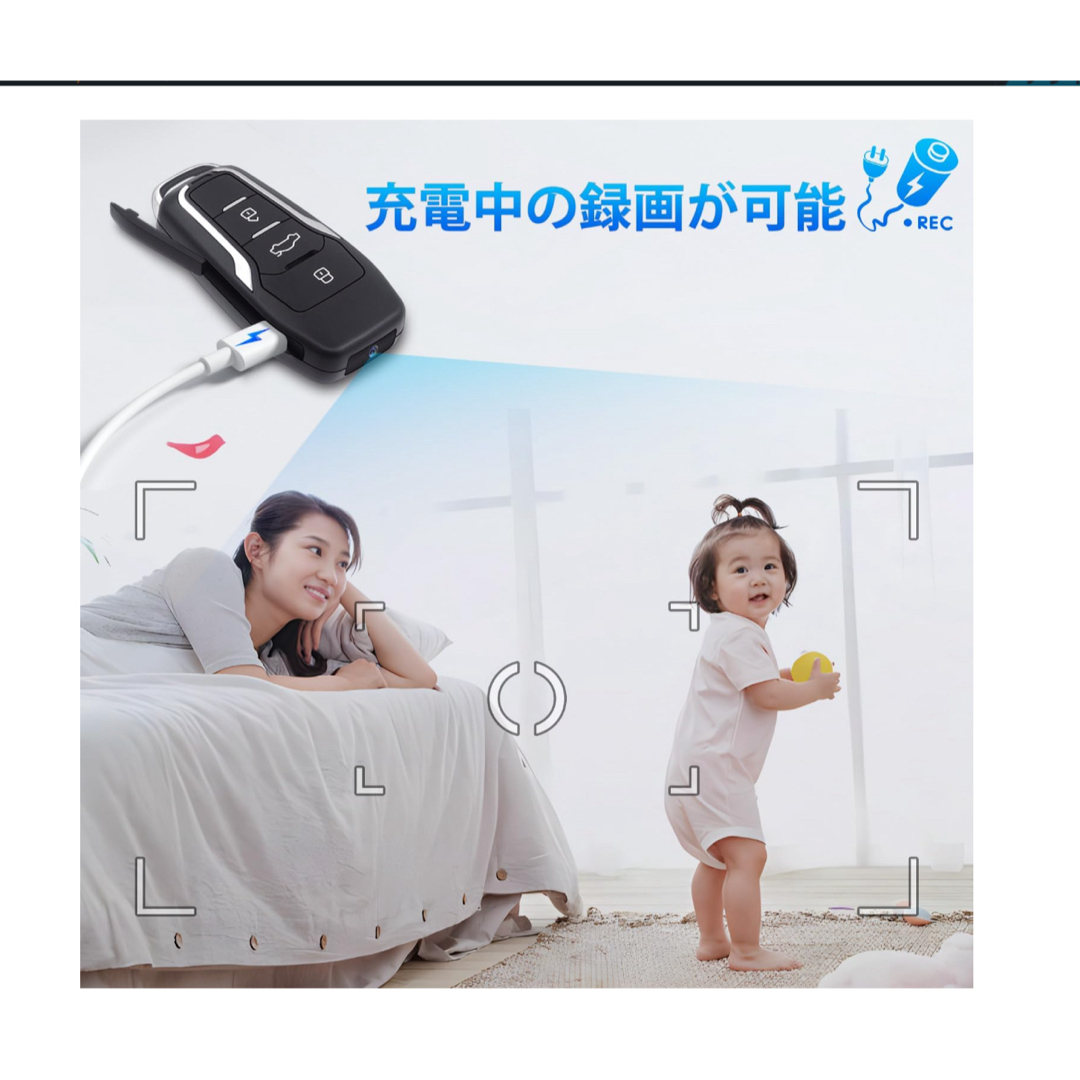 小型隠しカメラ 64GB 1080P ス 日本語取扱付き  (黑色 ブラック) スマホ/家電/カメラのスマホアクセサリー(その他)の商品写真