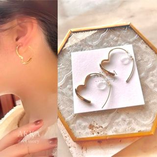 Heart hoop earrings  ハート　フープイヤリング　フープピアス