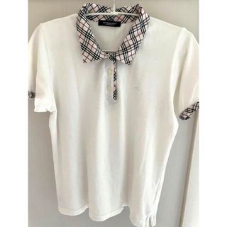 バーバリー(BURBERRY)のBurberry ポロシャツ　Tシャツ　チェック柄　ホワイト　白(ポロシャツ)