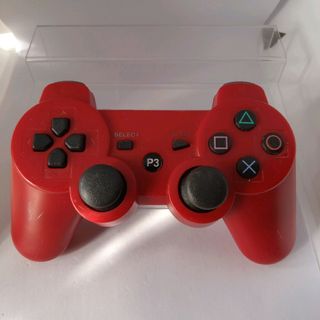 【動作品】PS3コントローラー　ワイヤレス　非純正品　レッド(その他)