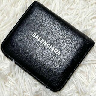 Balenciaga - 【美品】バレンシアガ エブリデイ 二つ折り財布 コンパクト シボ革 レザー 黒
