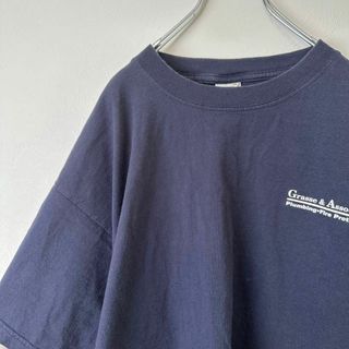 ビンテージ　古着　企業プリントロゴ　メンズ　半袖tシャツ　ネイビー　Lサイズ(Tシャツ/カットソー(半袖/袖なし))