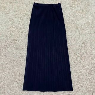 プリーツプリーズイッセイミヤケ(PLEATS PLEASE ISSEY MIYAKE)の極美品✨ 大きいサイズ PLEATS PLEASE マキシ丈スカート 紺色 XL(ロングスカート)