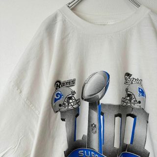 ビンテージ　古着　フットボール　チームプリント　メンズ　半袖　tシャツ　XL 白(Tシャツ/カットソー(半袖/袖なし))