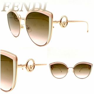 フェンディ(FENDI)のフェンディ サングラス アイウェア メタル ゴールド ピンクブラウン 60529(サングラス/メガネ)