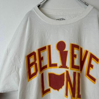 BELIEVE LOND ビンテージ　プリント　メンズ　半袖　tシャツ　白(Tシャツ/カットソー(半袖/袖なし))