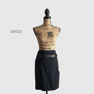 グッチ(Gucci)のGUCCI グッチ スカート ブラック(ひざ丈スカート)