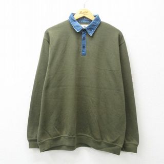 XL★古着 長袖 トップス メンズ 00年代 00s 緑他 グリーン 24may31 中古(シャツ)