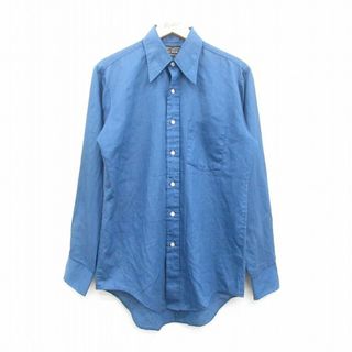 XL★古着 JCペニー 長袖 シャツ メンズ 70年代 70s 紺 ネイビー 24may31 中古 トップス(シャツ)