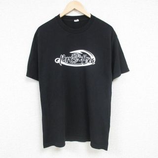 L★古着 半袖 Tシャツ メンズ 魚 クルーネック 黒 ブラック 24may31 中古(Tシャツ/カットソー(半袖/袖なし))