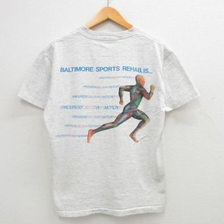 L★古着 半袖 ビンテージ Tシャツ メンズ 90年代 90s ボルチモア スポーツ クルーネック 薄グレー 霜降り 24may31 中古(Tシャツ/カットソー(半袖/袖なし))