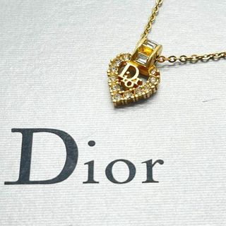 クリスチャンディオール(Christian Dior)の極美品　クリスチャンディオール　ネックレス　トロッター　ハート　ラインストーン(ネックレス)