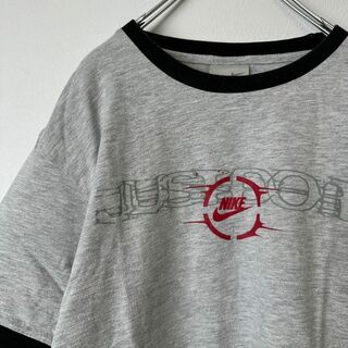 90s ビンテージ　古着　NIKE ナイキ　リンガーネック　半袖　tシャツ(Tシャツ(半袖/袖なし))