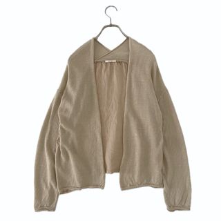 ネストローブ(nest Robe)の美品 bulbul バルバル リネンニット布帛ドッキングカーディガン 羽織(カーディガン)