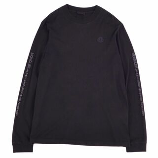 MONCLER - 美品 モンクレール MONCLER Tシャツ カットソー ロングスリーブ 長袖 ロゴ トップス メンズ M ブラック