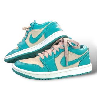 ナイキ(NIKE)の美品 SNKRS購入 NIKE エアジョーダン1 LOW ティールグリーン(スニーカー)