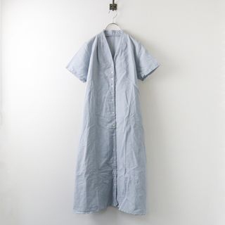 ネストローブ(nest Robe)の美品 ネストローブ nest Robe コットンリネンシルクドレープネックワンピース F/サックスブルー【2400013890502】(その他)