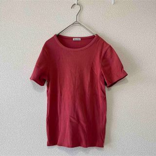 スティーブンアラン(steven alan)の【美品】steven alan 半袖Tシャツ　リブT 赤　フリーサイズ(Tシャツ(半袖/袖なし))