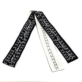 シャネル(CHANEL)のCHANEL(シャネル) スカーフ美品  黒×白 リボンスカーフ/ココマーク(バンダナ/スカーフ)