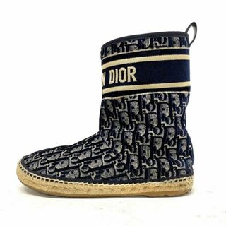 クリスチャンディオール(Christian Dior)のDIOR/ChristianDior(ディオール/クリスチャンディオール) ショートブーツ 39 レディース オブリーク CL0920 ネイビー トロッター ジャガード(ブーツ)