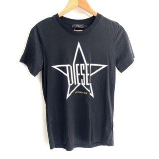 ディーゼル(DIESEL)のDIESEL(ディーゼル) 半袖Tシャツ サイズXS レディース - 黒×白×イエロー クルーネック(Tシャツ(半袖/袖なし))