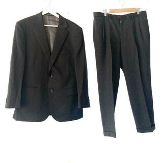 リーガル(REGAL)のREGAL(リーガル) シングルスーツ メンズ - 黒×白 ストライプ/２パンツスーツ/ネーム刺繍(セットアップ)