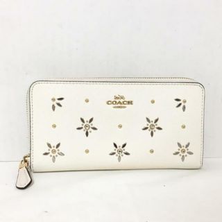 コーチ(COACH)のCOACH(コーチ) 長財布 - F72892 アイボリー×シルバー×マルチ レザー(財布)