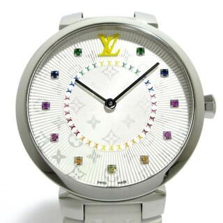 ルイヴィトン(LOUIS VUITTON)のLOUIS VUITTON(ヴィトン) 腕時計 タンブールスリム MM レインボー QA159 レディース SS/日本限定/ラバーベルト シルバー(腕時計)